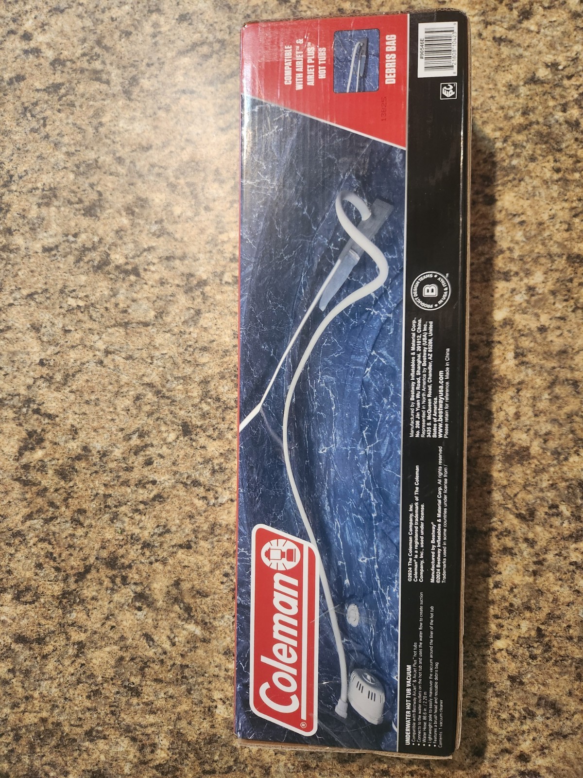 Coleman Underwater Hot Tub Vacuum Brush Head, Reusable Debris Bag, White