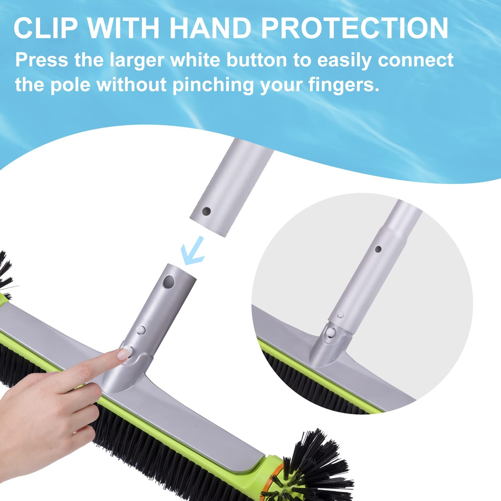 Sepetrel Pool Brush Head for Cleaning Hemispherical Walls, Green