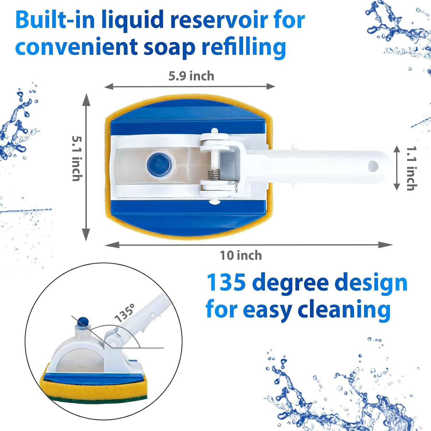 Handheld Pool Scrub Brush with a Replacement Sponge, Pool Must Have Scouring Spo
