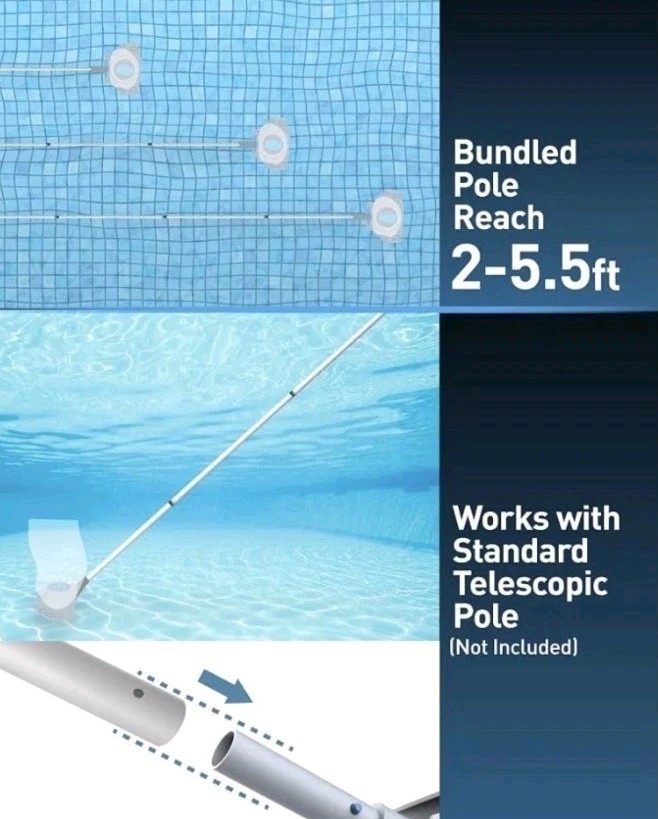 Kokido XTROVAC 410 Cordless Rechargeable Pool Vacuum 75 Min, Blue/Gray