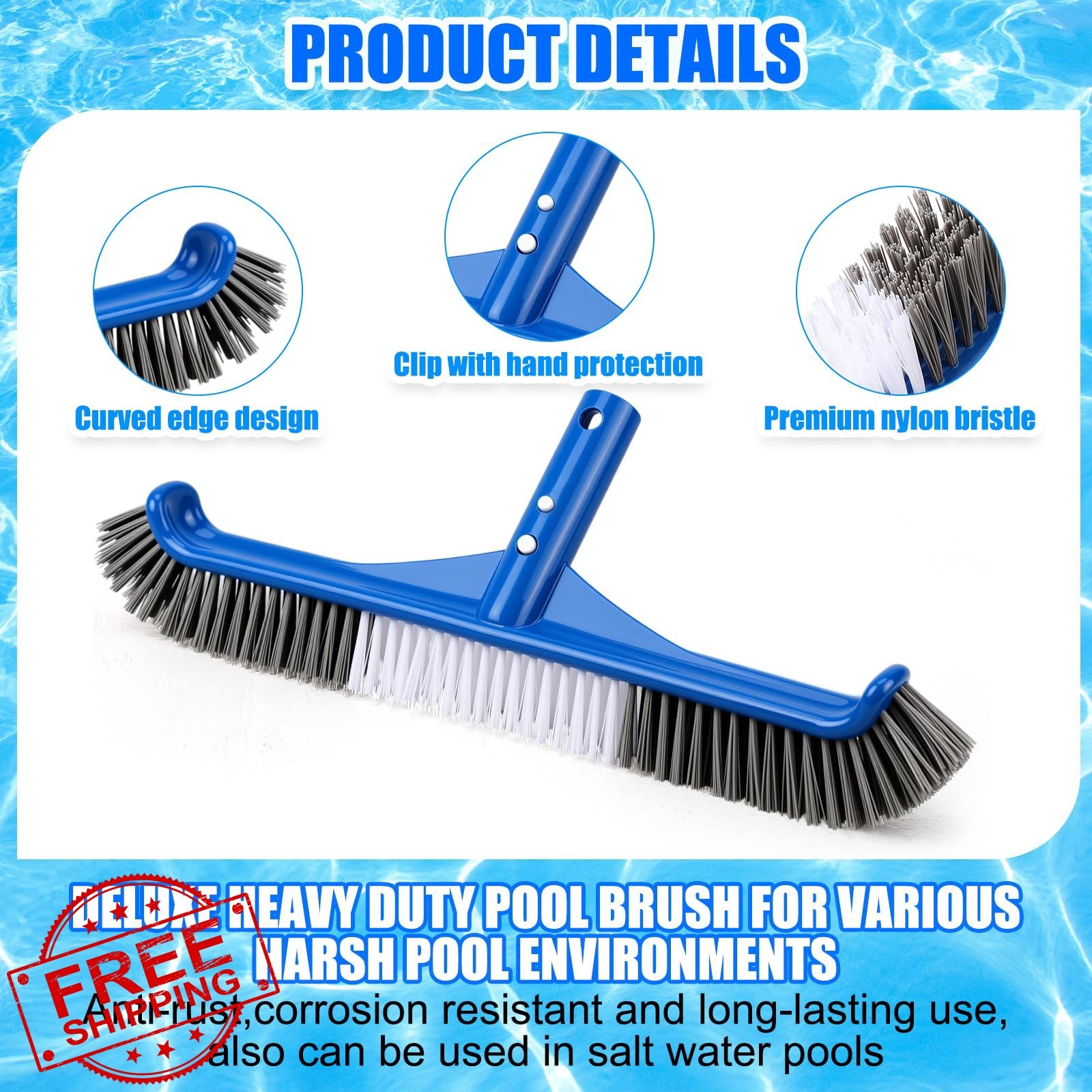 Innconee 3 Pcs Pool Cleaning Kit Swimming Pool Vacuum Head Hoses 1-1/2&Prime; x 30f…