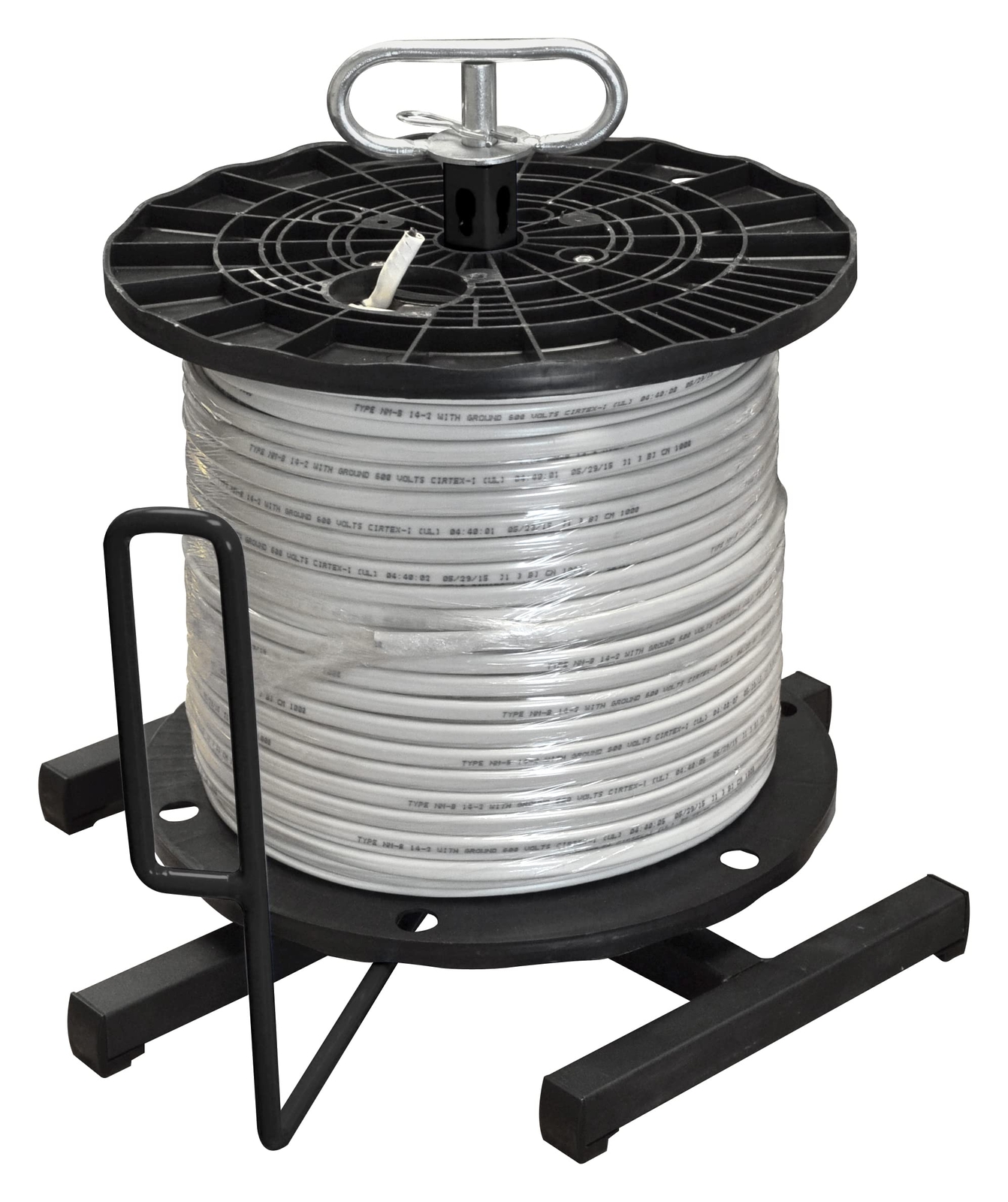 Cable Dispenser with Brackets Swivel Eyelet Floor or Stud Mount 1000 ft Capacity