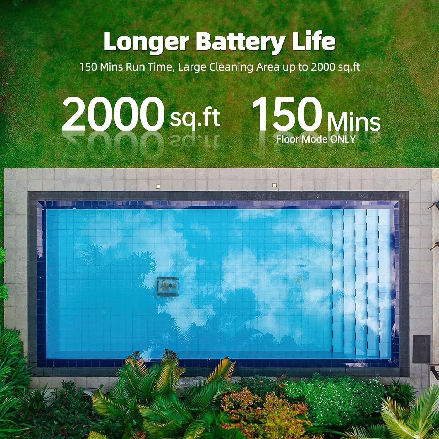 Robotic Pool Cleaner Cordless Wall Climbing Pool Vacuum Robot for Inground Pools