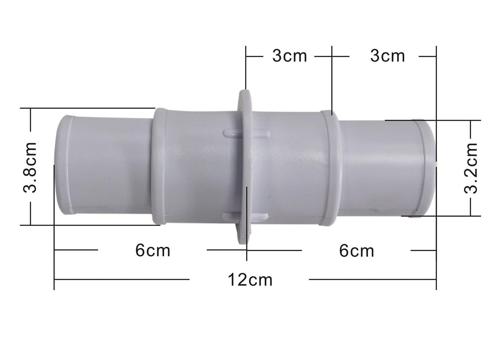 ATIE 1-1/4&Prime; or 1-1/2&Prime; Pool Hose Connector Coupling to 1-1/2&Prime;, Gray