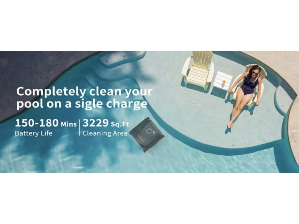 Nebula Cordless Robotic Pool Cleaner Wall Climbing Waterline 3H Runtime