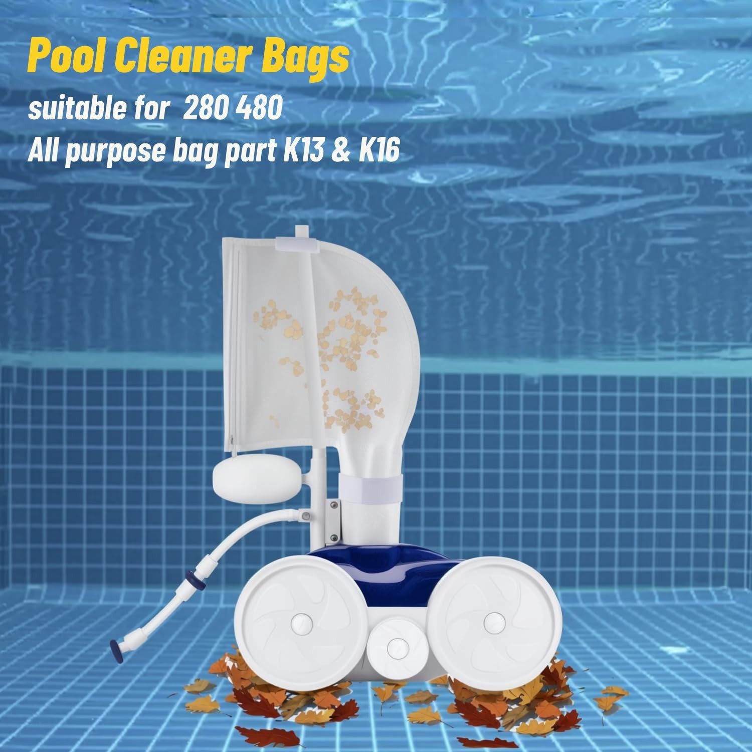 Pool Cleaner Bags Replacement for Polaris 280, 480 2 Pack K16 K13