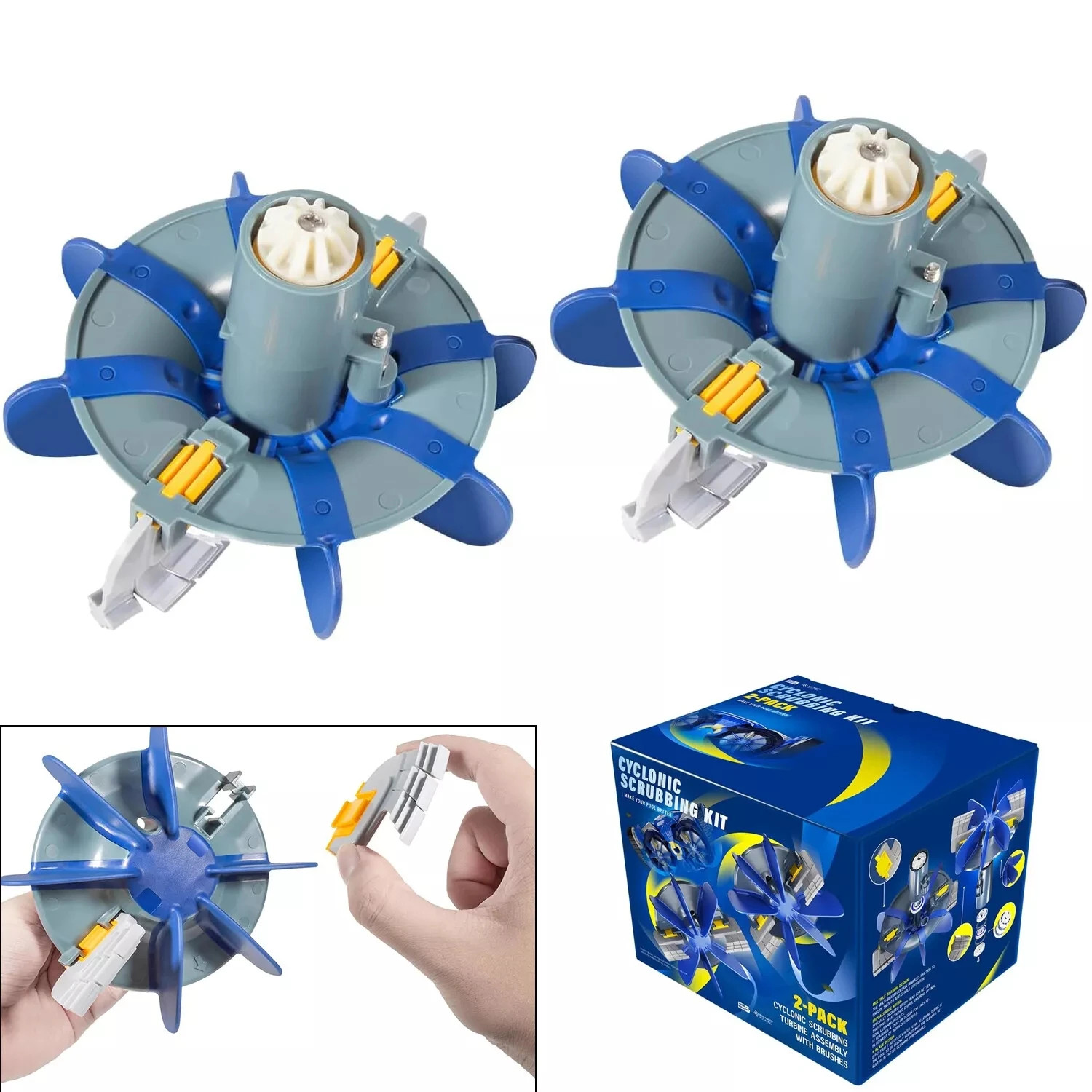 2PACK R0714300 Cyclonic Scrubbing Turbine Assembly For Zodiac MX6/8, MX6/8 Elite