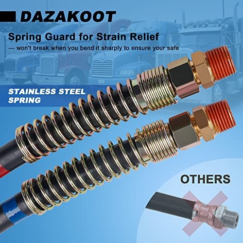 Air Line Hose Assembly, 12FT Rubber Air Hose With Grip, 12FT Air Brake Hose