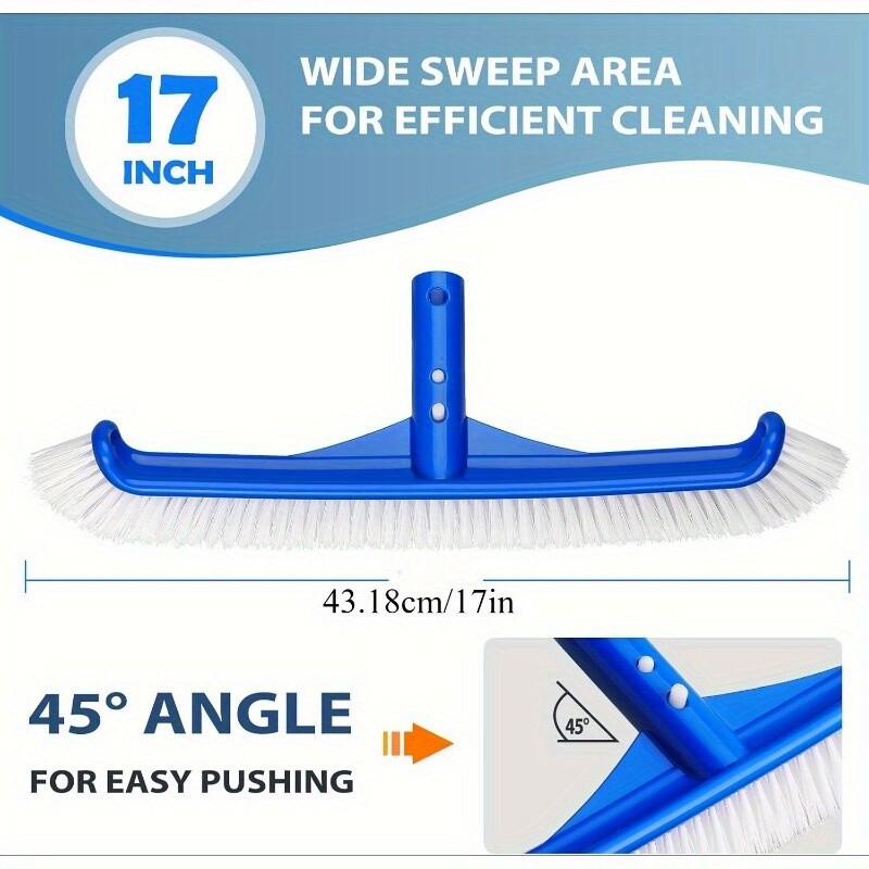 17 Inch Swimming Pool Brush Portable Design for Cleans Walls, Tiles & Floors