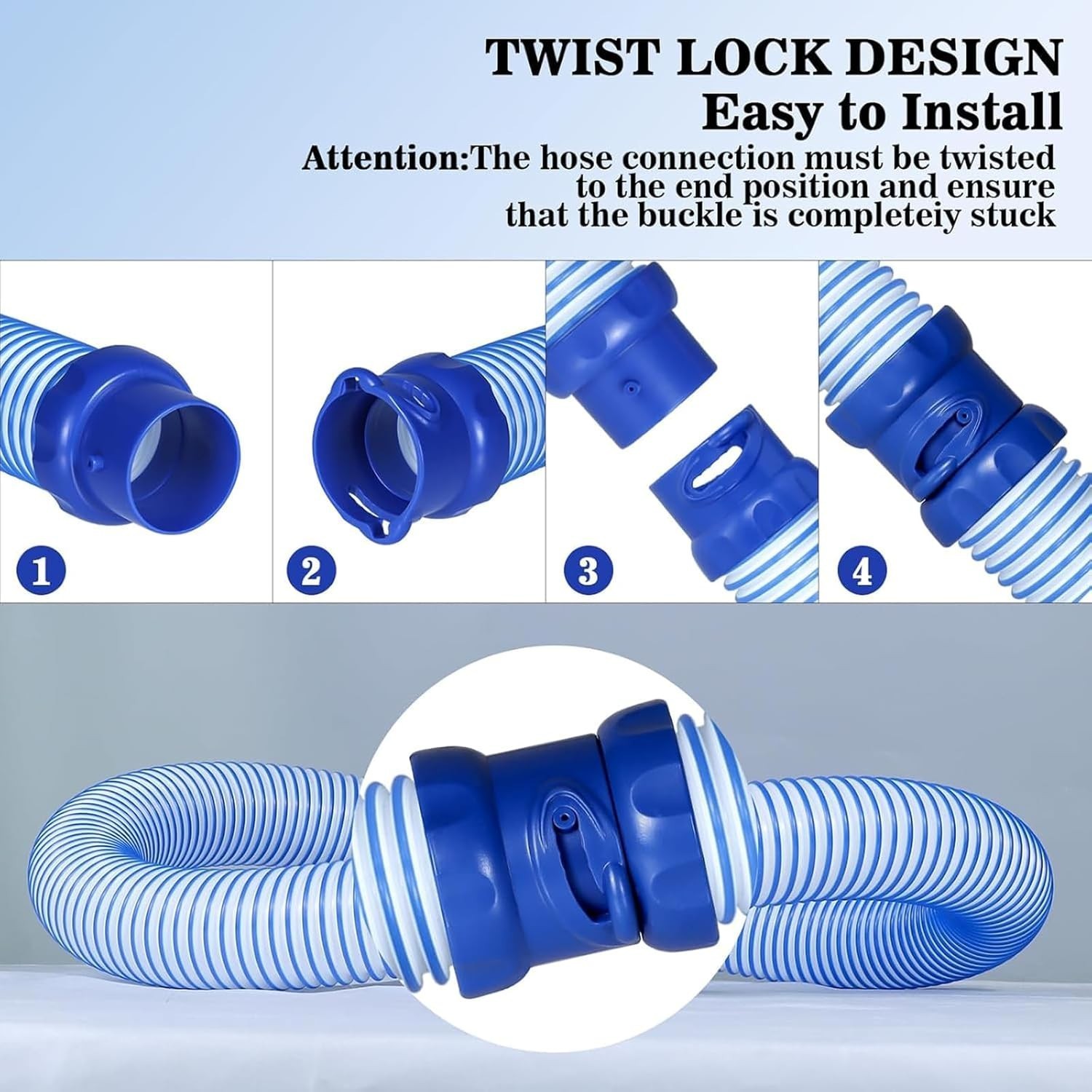 6Pcs 39&Prime; Pool Cleaner Twist Lock Hose For Baracuda Zodiac MX6 MX8 X7 T5 R0527700