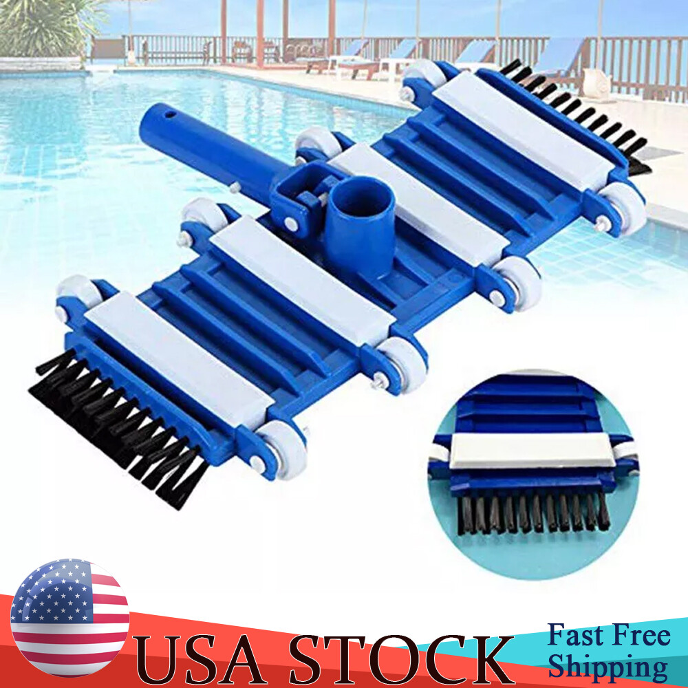 14&Prime; In-Ground Above-Ground Swimming Pool Vacuum Head Cleaner with Brushes Wheels