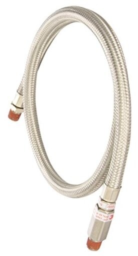 92805 Braided Leader Hose 36in. 36&Prime; With Check Valve Silver 1/4&Prime; M to 1/4&Prime; M