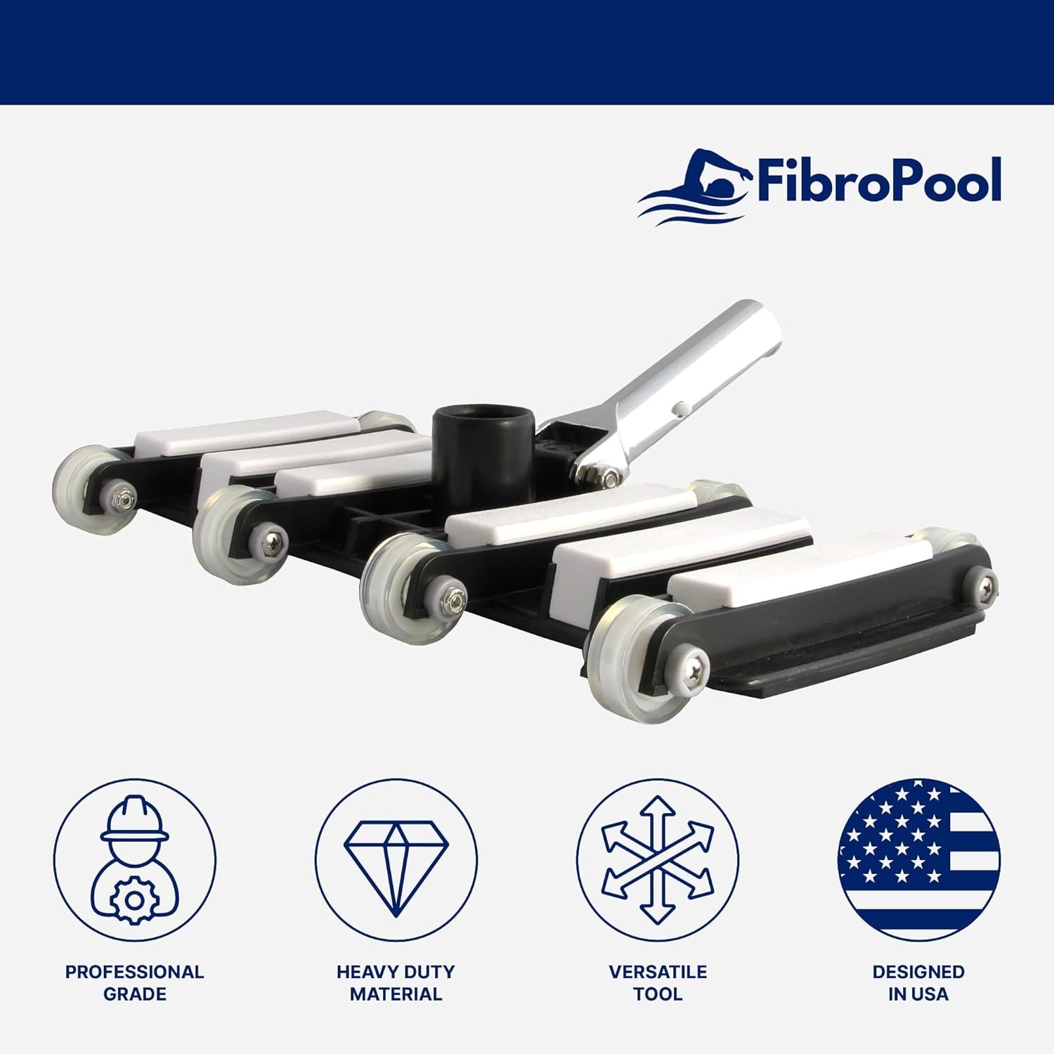 Professional-Grade Flexible Pool Vacuum Head Extra-Wide Weighted Design