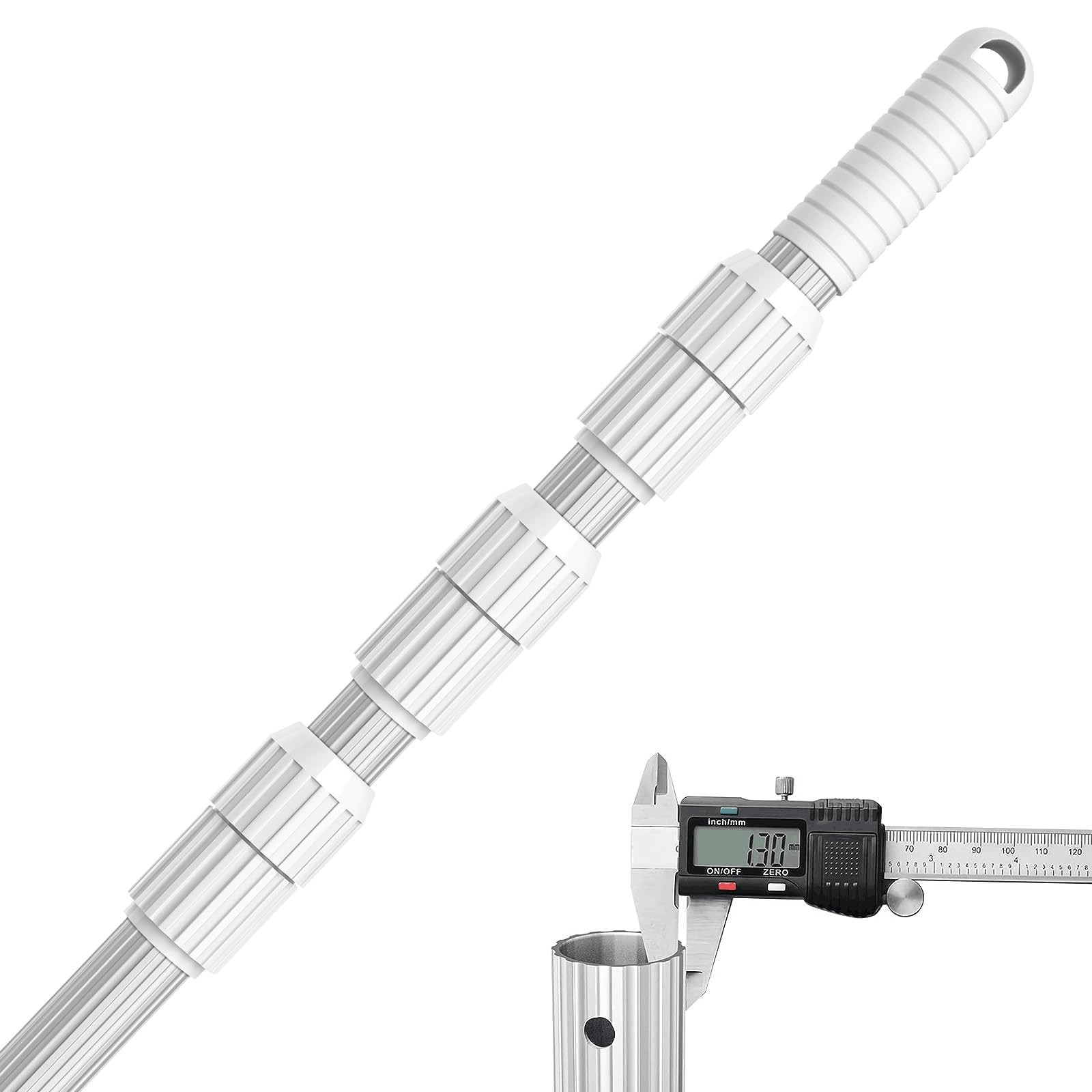 Heavy Duty 16.5ft Telescopic Pool Cleaning Pole – Adjustable Aluminum Extension
