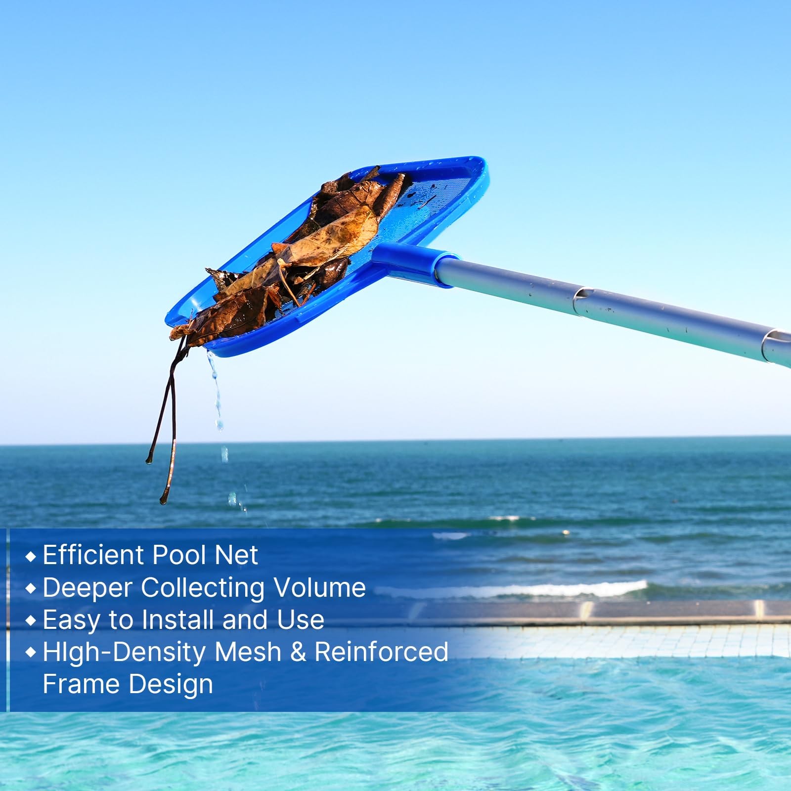 Pool Net – Pool Skimmer Net with 5 Section Detachable Poles, 22.2 »- 59.1 », …
