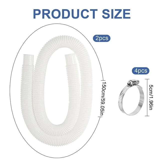 Pool Filter Pump Hose for Intex 59 inches x 1.25 inches, White