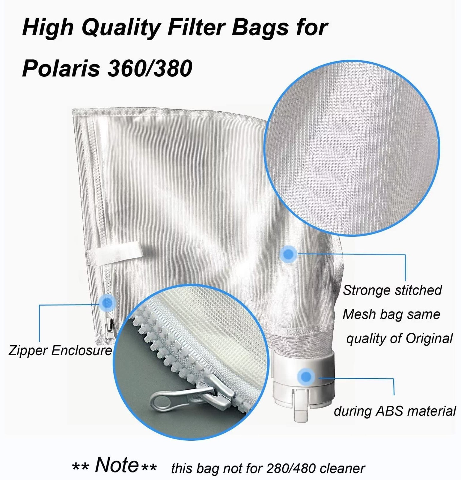 UCEDER 2 Pack Zippered Bag Replacement Fits for Polaris 360, 380 Pool Cleaner…