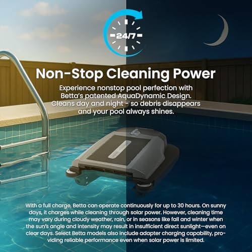 Betta Flex Solar Skimmer Cordless Pool Cleaner Dual Mode Grey