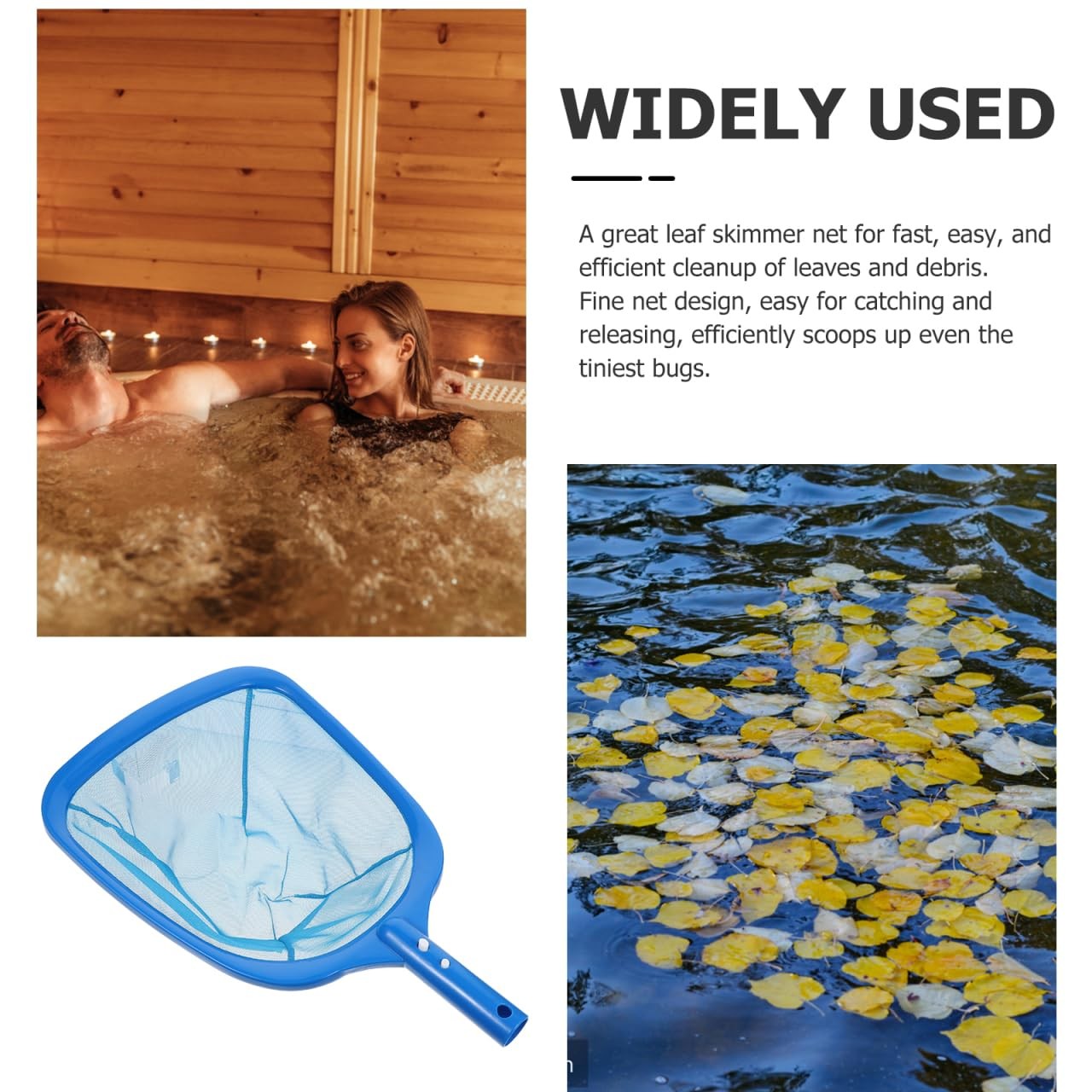 Pool Skimmer Net – Heavy Duty Deep Bag Leaf Rake with Fine Mesh, Professional…