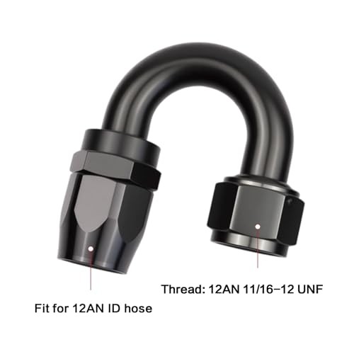180 Degree Aluminum Swivel Hose End Fitting for Braided CPE Fuel 12AN 180Degree
