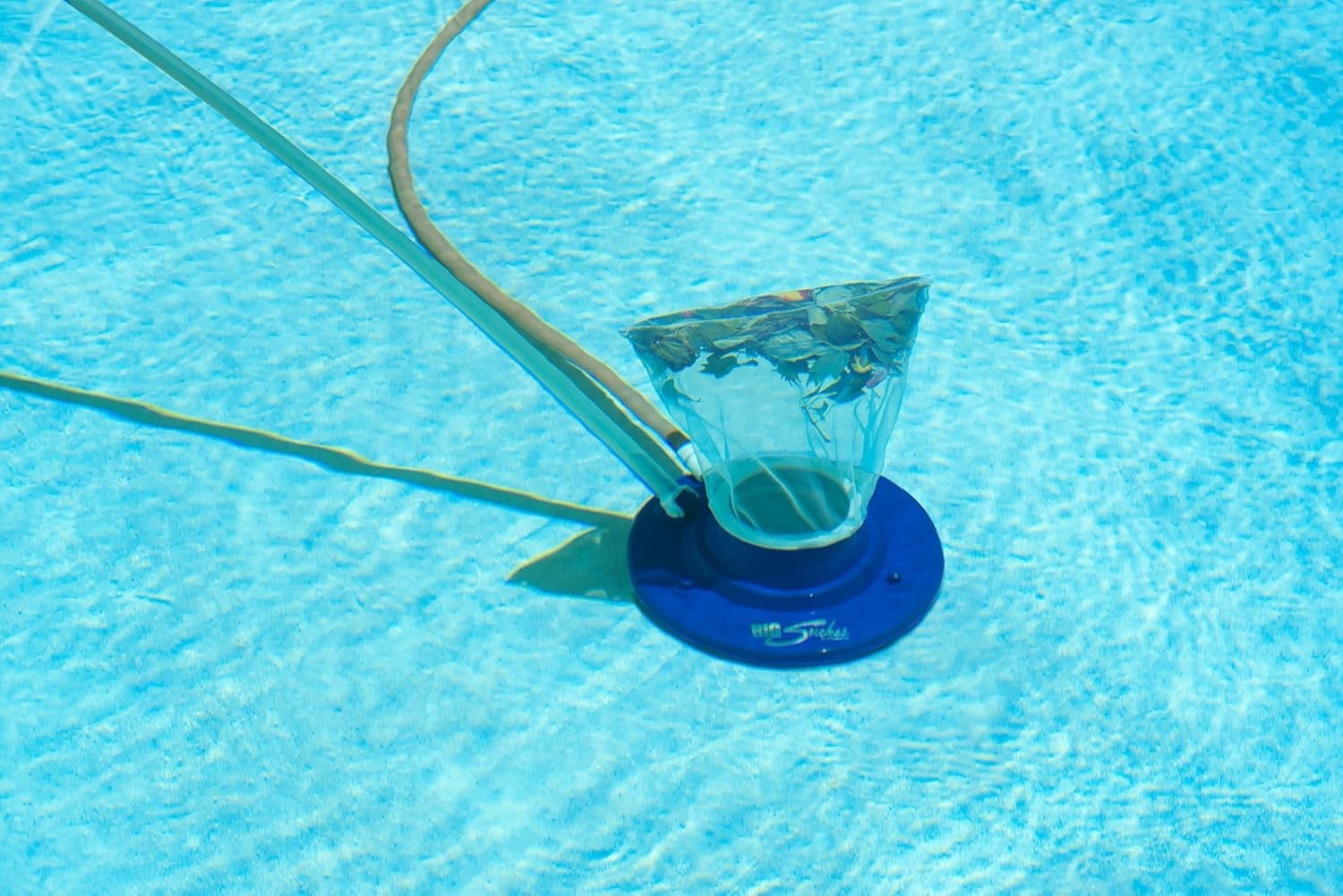 Poolmaster 28300 Big Sucker Manual Swimming Pool Debris Leaf Vacuum ~ Blue