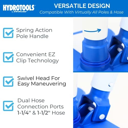 SWIMLINE HYDROTOOLS Manual Pool Vacuum Head Attachment For Inground & Above Grou