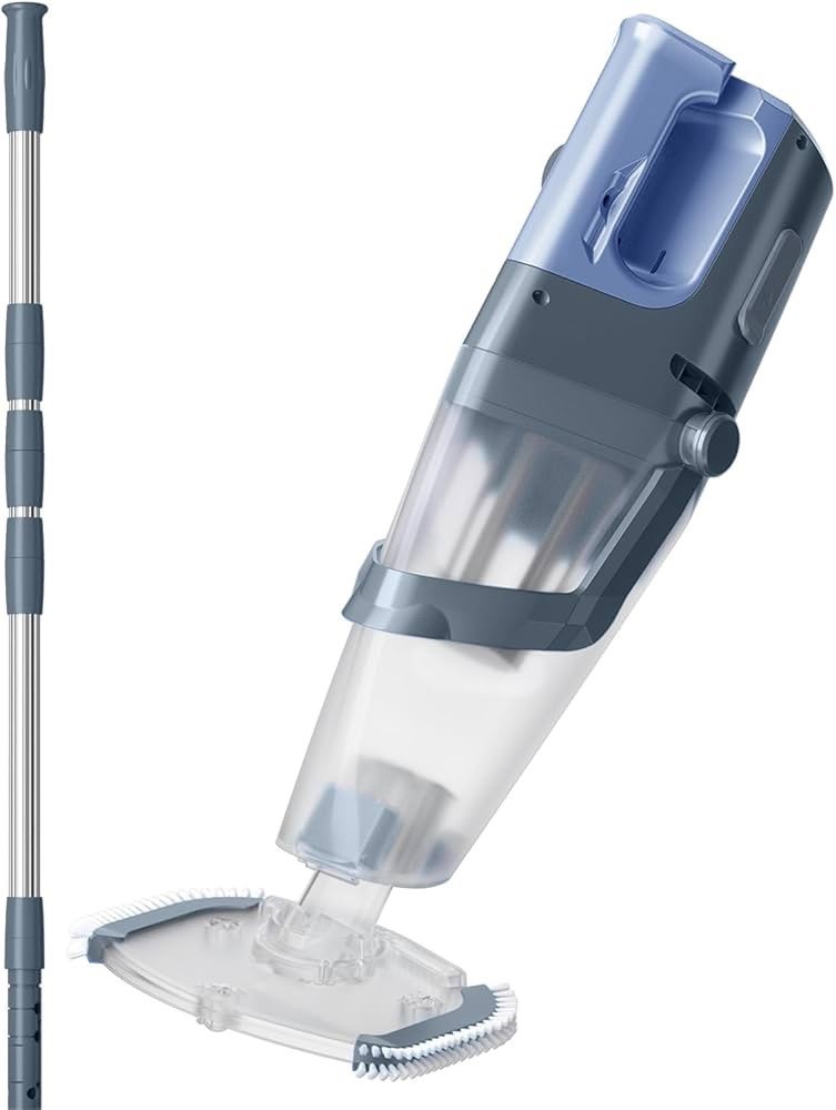 Cordless Handheld Pool Vacuum Cleaner with Telescopic Pole, 26.5 GPM Powerful Su
