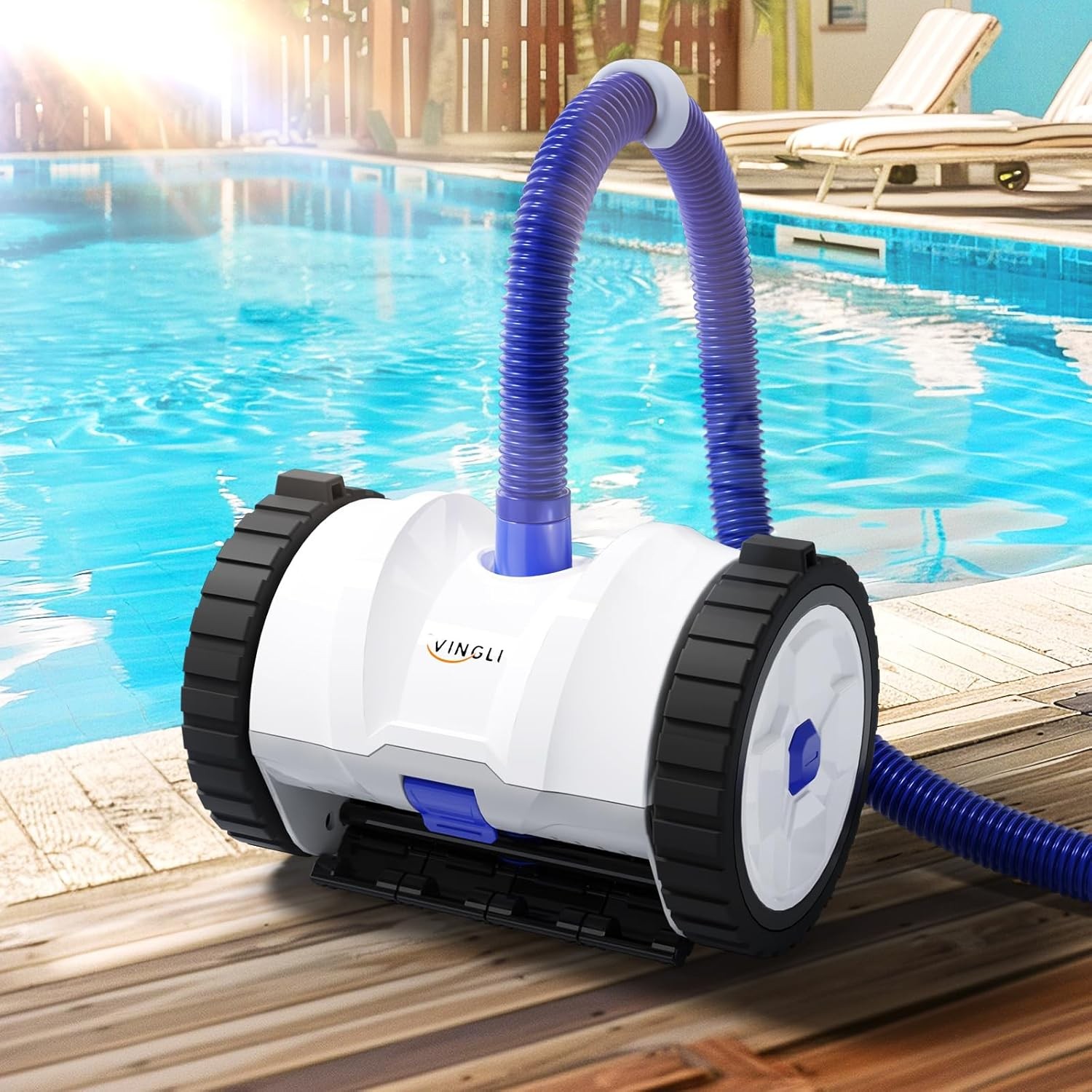VINGLI Auto Pool Cleaner Wall Climbing Suction 39.6ft for Inground