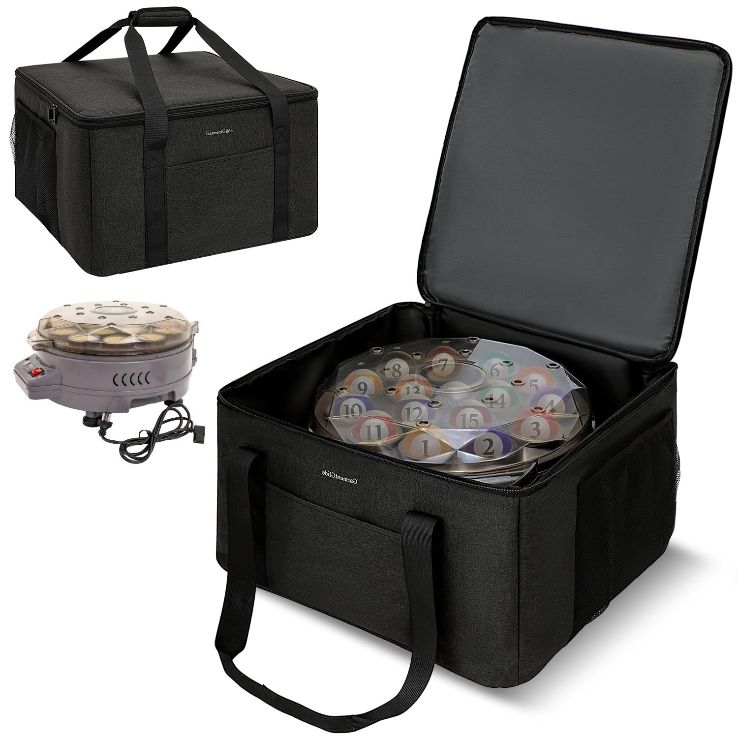 Durable Pool Ball Cleaner Storage Bag, Padded Carry Case for Billiard Accessorie