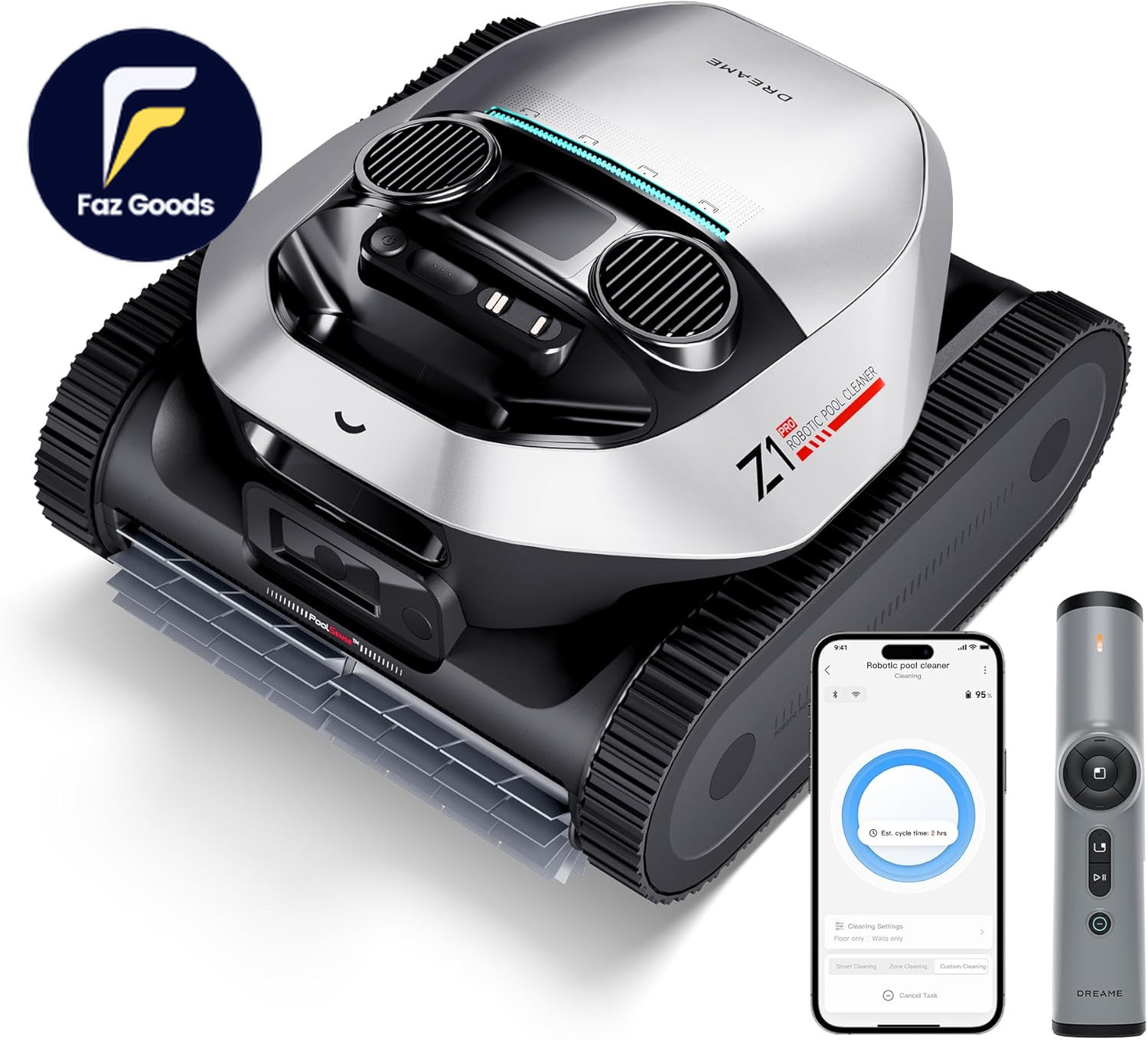 Z1 Pro Cordless Robotic Pool Cleaner Lifi Remote Control 8000 GPH Suction Wat US