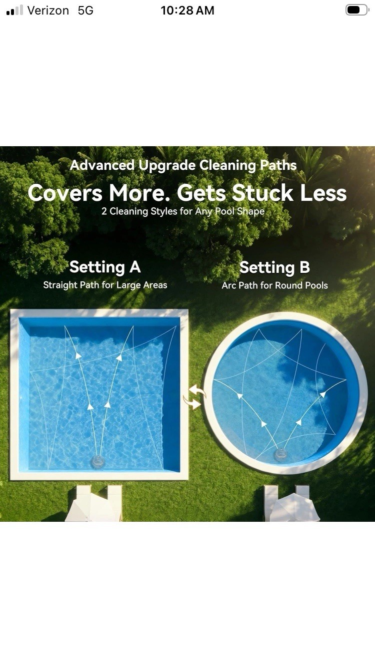Powerful Cordless Robotic Automatic Pool Vacuum Cleaner for Above Ground Pools