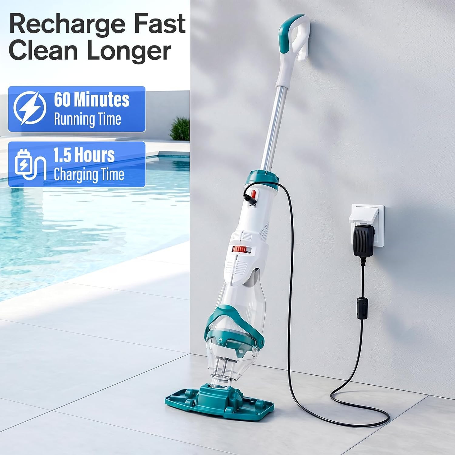 2026 Upgraded Cordless Pool Vacuum for above Ground Pools, Dual Modes High-Flow/