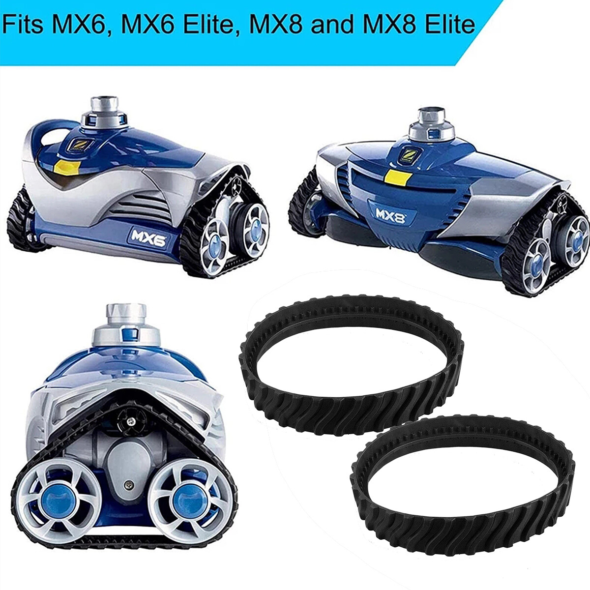 2 PK MX8 MX6 Pool Cleaner Tire Track R0526100 For Zodiac MX8 Elite, MX6 Elite