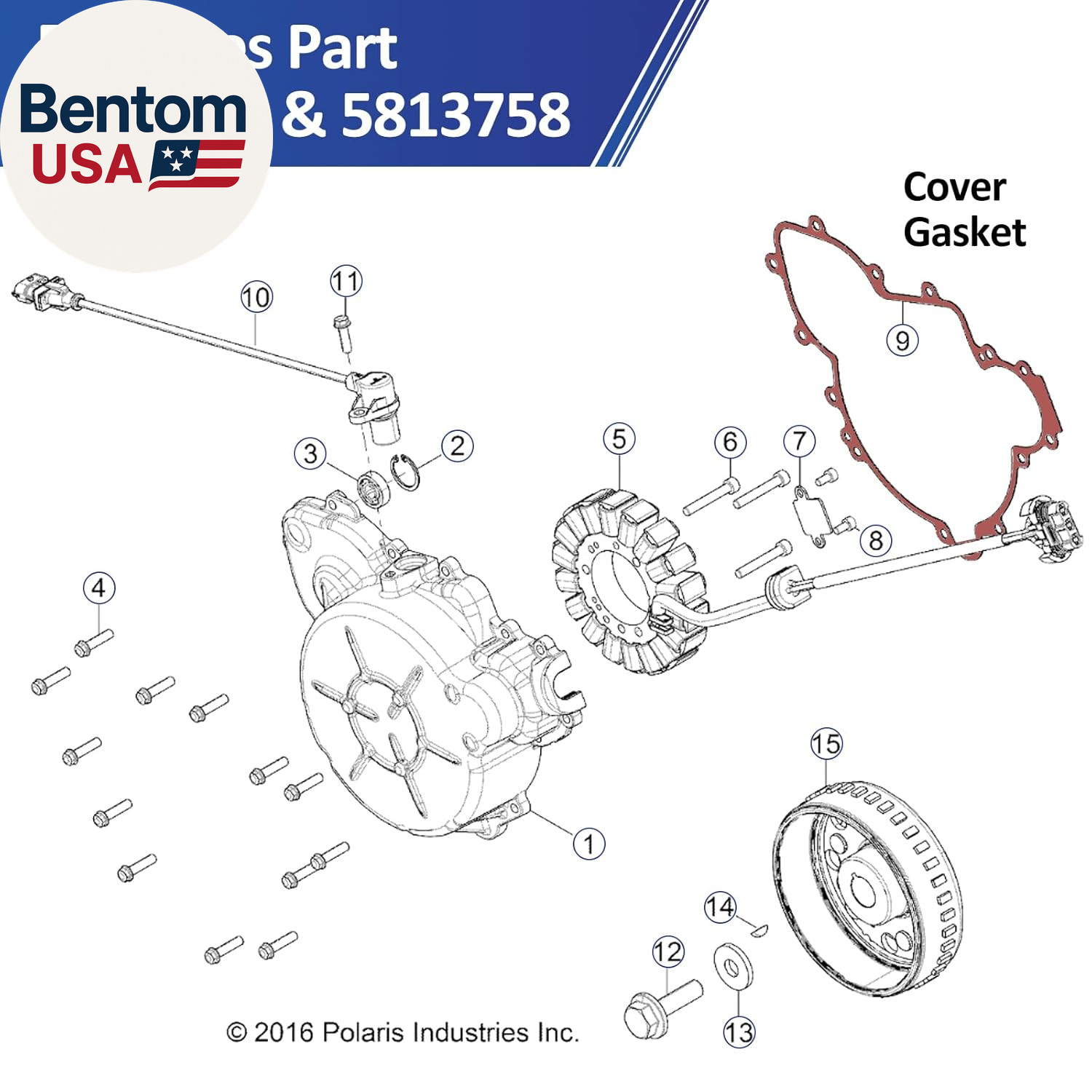 Cover Gasket for Polaris Side-By-Side (Sxs) – Compatible with Years 2013-2023: 9