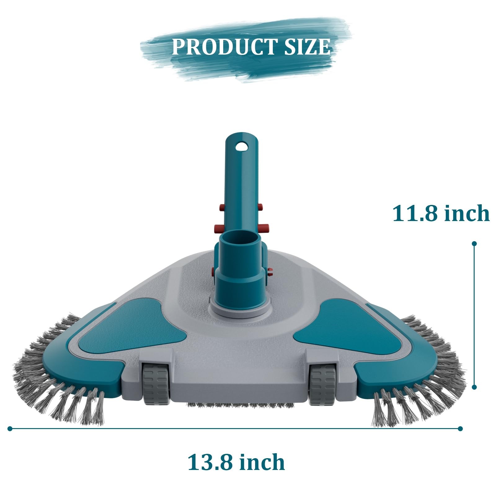 Weighted Triangular Pool Vacuum Head with Brush & EZ Clip for Vinyl Pools