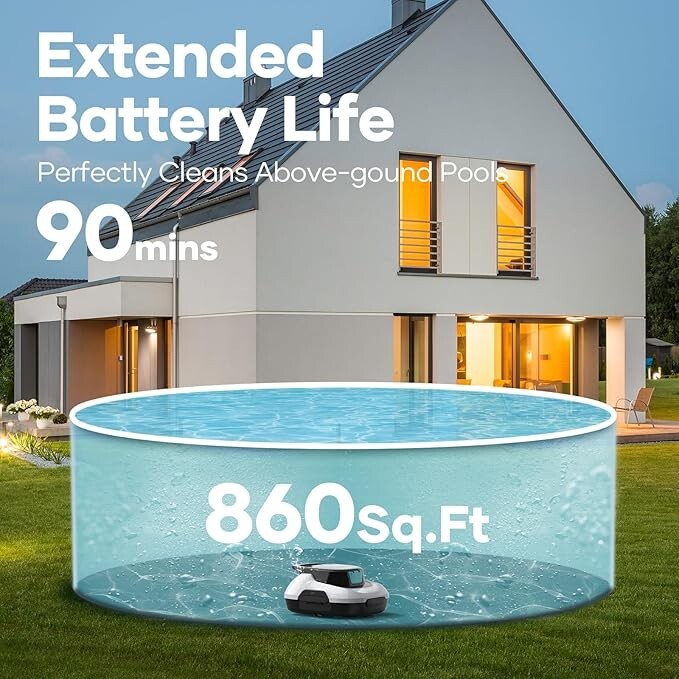 AIPER Pool Robotic Cleaner Cordless Pool Vacuum with Automatic Self-Parking