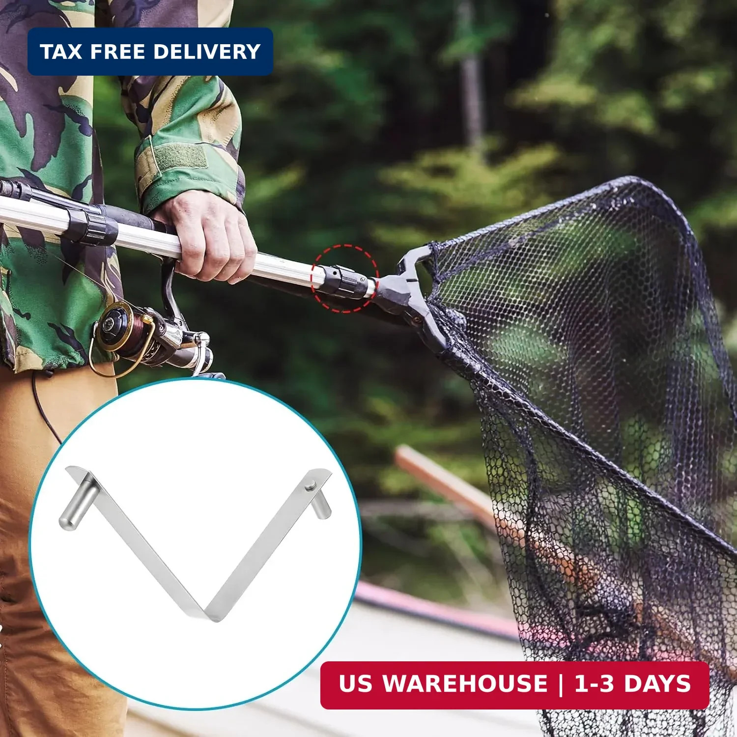 6 Pcs Pool Pole Clips, Stainless Steel Pools Brush Clip V-Shaped Clips Universal