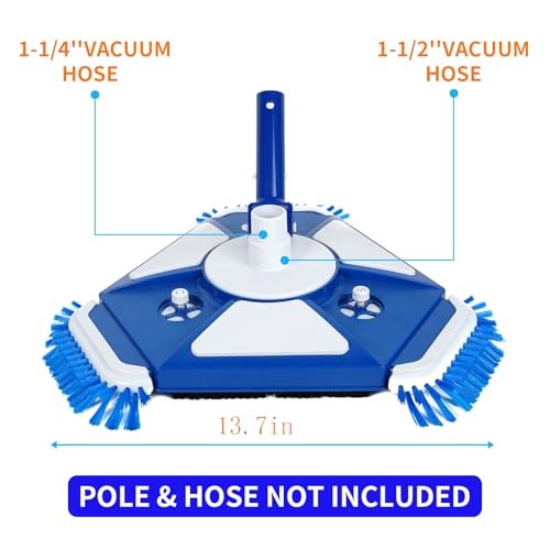 Pool Vacuum Head,Pool Cleaner Head， with Side Brush Universal Steering Handle