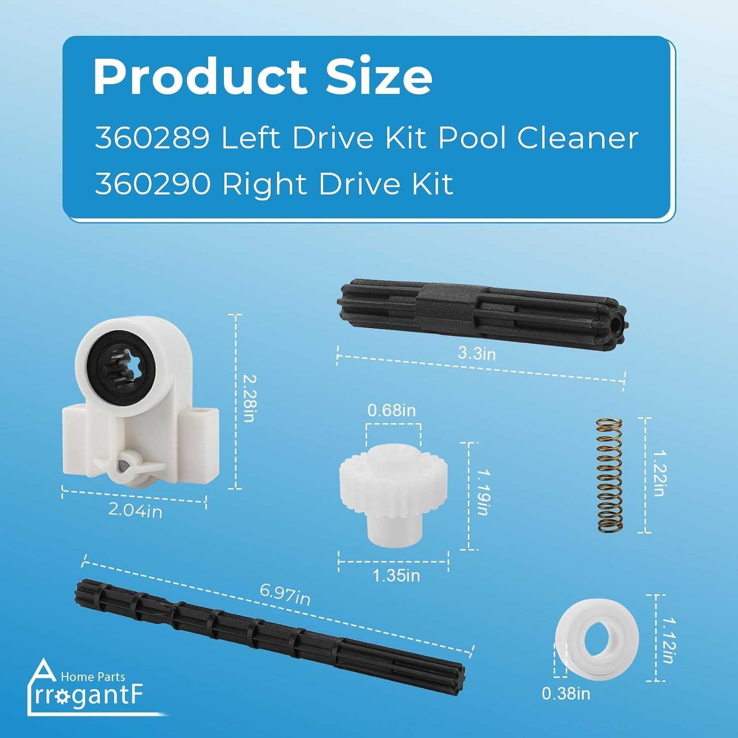 Pool Cleaner Replacement Parts for Pentair 360289 Left Drive Kit Bearings and…