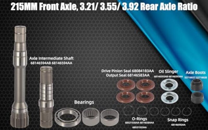 Front Differential Axle Intermediate Shaft Inner Shaft Kit Replacement for