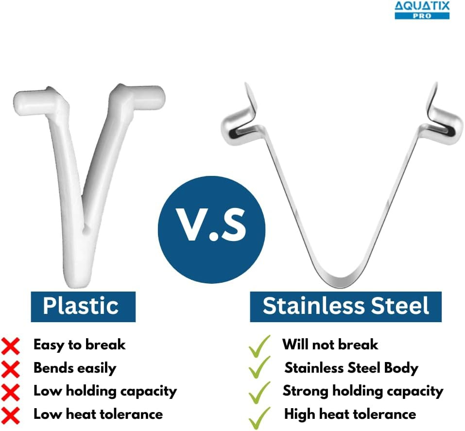 Stainless Steel Pool Butterfly V Clips, 6 Pack, Strong Replacement