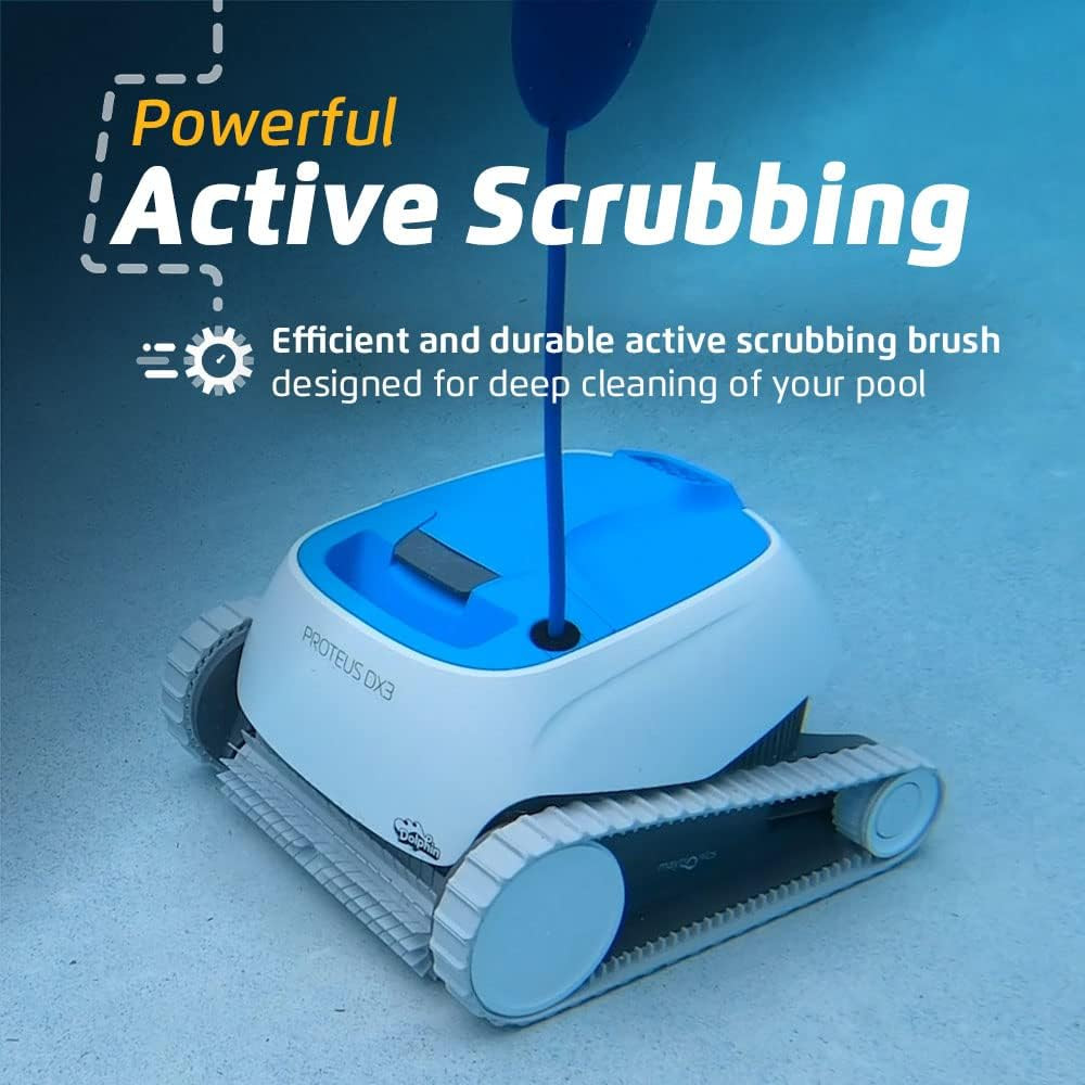 Dolphin Proteus DX3 Automatic Robotic Pool Vacuum Cleaner, Wall Climbing, Active