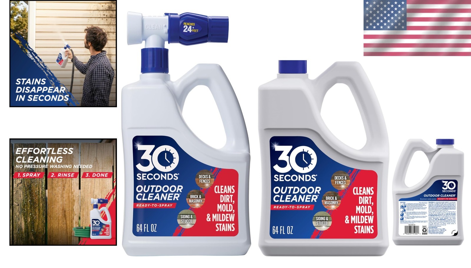 Vinyl Siding & Brick Cleaner – 64oz Spray Bottles (2 Pack)