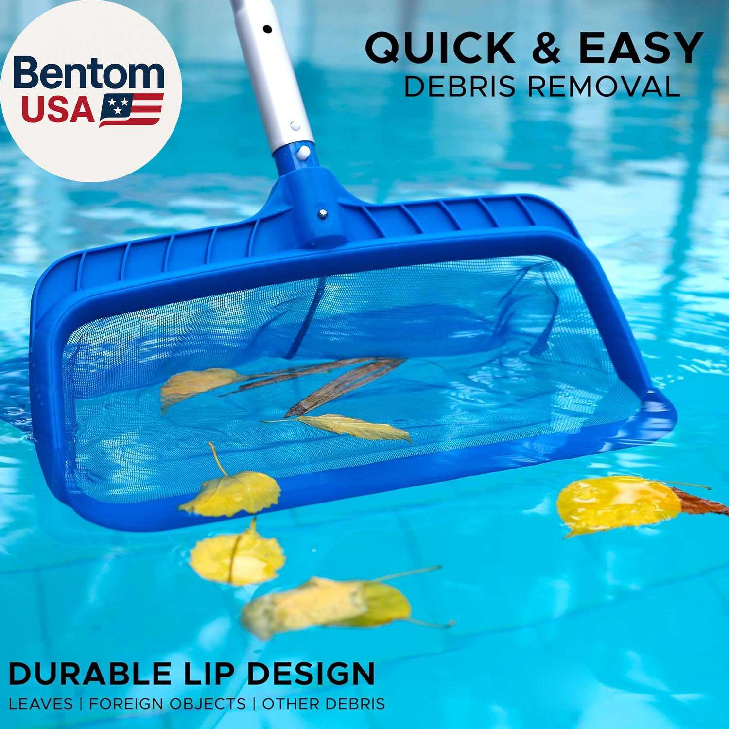 Pool Skimmer Net Professional Heavy Duty Deep Ultra Fine Mesh Pool Leaf Rake for