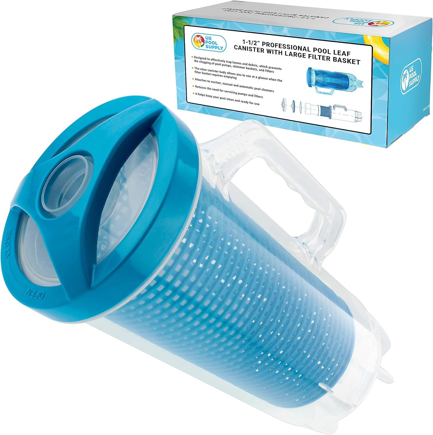 Pool Leaf Catcher – Heavy Duty Inline Pool Leaf Canister, Vacuum for Inground Cl
