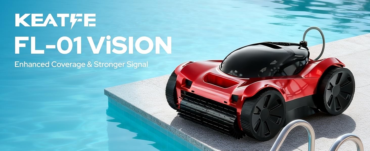 FL-01 Robotic Pool Cleaner Wall Waterline Vacuum App Control 8Hr Runtime