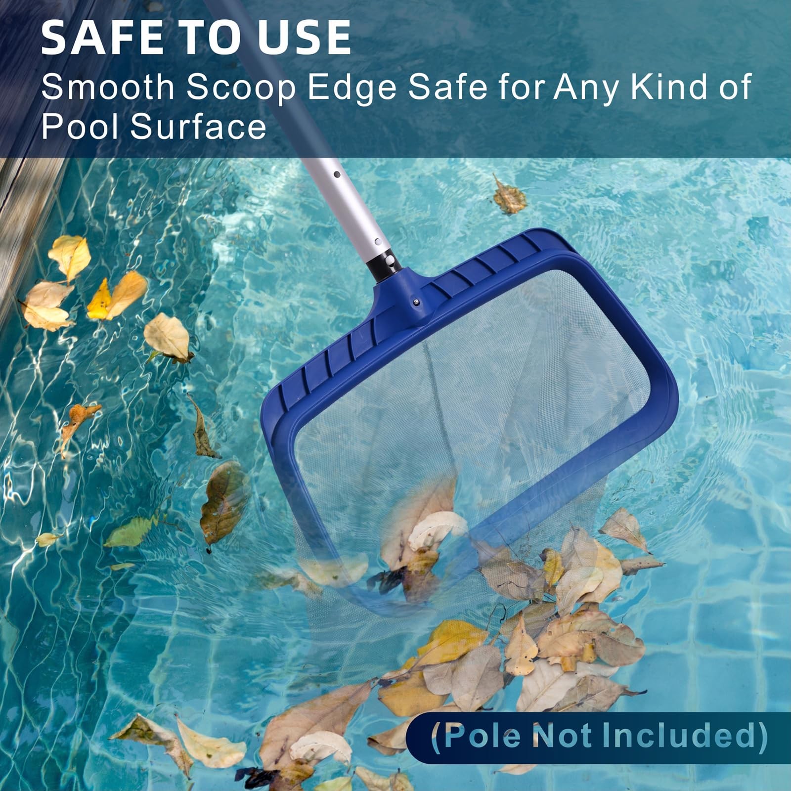 Pool Skimmer Net, Larger Capacity Pool Net Skimmer with Durable Deep Net, Stu…