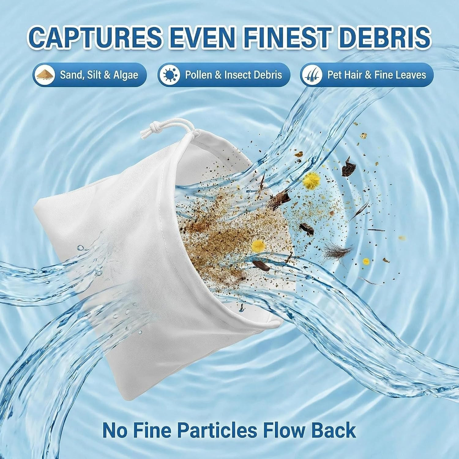 28823 Fine-Mesh All Purpose Swimming Pool Vacuum Replacement Bag, 1 Pack |