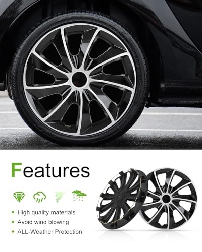 Snap On Hubcap Rim 16 inch Auto Tire Replacement Exterior Cap OEM 16in black