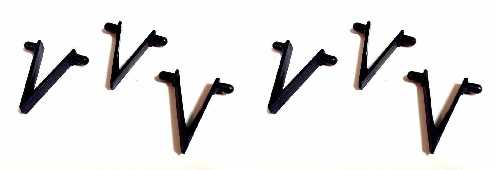 Heavy Duty Replacement V-Clips Black for Pool Brush Net Vacuum Pole Handle Qty 6